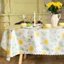 Скатерть на стол Доляна Уellow flowers круглая 145x180 см цвет разноцветный