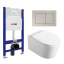 Комплект инсталляции 3 в 1 Enio Tecnico с унитазом Vincea Cute VT1-24 и кнопка матовая сталь Quadro
