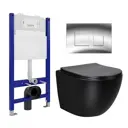 Комплект инсталляции 3 в 1 Enio Tecnico 50 EN8050050 с унитазом Vincea Globo VT1-14MB и кнопка хром Cubo