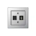 Розетка USB встраиваемая Liregus Epsilon 28-1856 цвет серебро