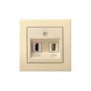 Розетка USB встраиваемая Liregus Epsilon 28-085 цвет кремовый