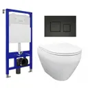 Комплект инсталляции 3 в 1 Enio Tecnico с унитазом Cono EN2870522 и кнопка черная матовая Cubo