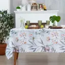 Скатерть на стол Доляна Акварельные листья круглая 145x220 см цвет разноцветный