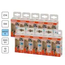 Набор ламп Osram Filament 4058075687981 E14 220-240 В 5 Вт свеча 600 Лм холодный белый свет 10 шт