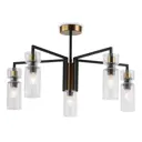 Люстра на штанге Ambrella light High Lh56113 5 ламп 18 м² цвет прозрачный черный латунь