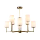 Люстра на штанге Ambrella light High Lh56217 8 ламп 32 м² цвет белый латунь