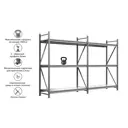 Стеллаж металлический Ironmebel Optimus Pro 320x200x100 см нагрузка до 400 кг металл цвет серый