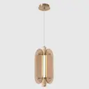 Светильник подвесной светодиодный Crystal lux Amarillo sp18w led brass 6 м² нейтральный белый свет цвет латунь