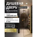 Душевая дверь Aceglass Душевая дверь на монопетле 60см эффект стекла прозрачный распашной УТ-00017529