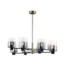 Люстра на штанге Ambrella light High Lh57043 8 ламп 32 м² цвет черный латунь дымчатый