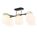 Люстра на штанге Ambrella light Traditional Tr303048 5 ламп 10 м² цвет черный золотой