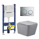 Комплект инсталляция с унитазом Geberit 673567 цвет серый
