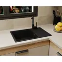 Раковина PR0012 без выпуска 42x60 см глубина чаши 42 см мрамор цвет черный камень