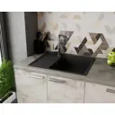 Раковина PR0014 без выпуска 49.50x65 см глубина чаши 49.50 см мрамор цвет черный камень
