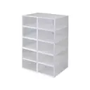 Коробка для обуви Ridberg 23x14x33 см пластик цвет полупрозрачный 10 шт.