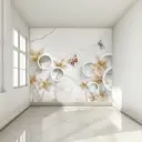 Фотообои флизелиновые Фотообоикин Цветы и круги 3д 300x271 см