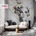 Фотообои флизелиновые Barton wall 3d Мрамор Девушка с цветами 300x270 см M26303