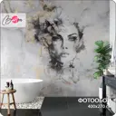 Фотообои флизелиновые Barton wall 3d Мрамор Девушка с цветами 400x270 см M26304