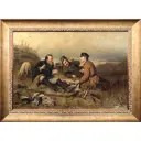 Картина в раме В.г. Перов Охотники на привале 42x57 см