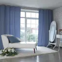 Штора на шторной ленте Английский стиль 220x280 см цвет голубой