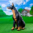 Садовая фигура Хорошие сувениры Собака Доберман большой сидит 20*21*48 см