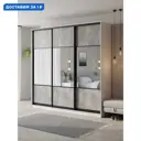 Шкаф-купе Клевер Атина комбинированный 240x250х50 см 9 полок ЛДСП цвет белый/бетон серый