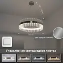 Люстра подвесная светодиодная Estares Кольцевая люстра для всех видов потолков 25 м² регулируемый белый свет цвет серый/серебристый