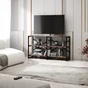Стеллаж A1 home Bruno double 3 полки 134x75x34 см металл цвет американский орех