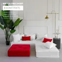 Диван угловой Miella 772d6-LORA 80x23x200 см велюр цвет белвый с белыми подушками