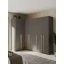Шкаф распашной Принцесса мелания София 3629/5 с 7 дверями 250x220x50 см ЛДСП цвет серый