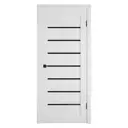 Комплект межкомнатной двери VFD Next 24 остеклённая 80x200см ПВХ цвет аляска black gloss с коробом и наличниками