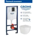 Комплект инсталляции Grohe Solido 3 в 1с клавишей Even фантомный черный (38811KF0) и унитаз подвесной 48x36 ADT Pro Vortex Торнадо микролифт белый