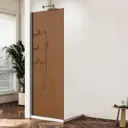 Душевая перегородка Vincea Walk-In VSW-1HWS100GSGM 100x200см профиль вороненая сталь стекло янтарь