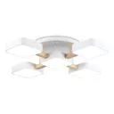 Люстра потолочная светодиодная Ambrella light Comfort Fl4881 30 м² регулируемый белый свет цвет дерево/белый