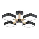 Люстра потолочная светодиодная Ambrella light Comfort Fl4880 26 м² регулируемый белый свет цвет дерево/черный