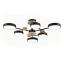 Люстра потолочная светодиодная Ambrella light Comfort Fl4863 36 м² регулируемый белый свет цвет дерево/черный