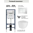 Комплект инсталляции Am.pm I012709.0201 PrimeFit с клавишей PrimeFit S белый глянец и унитаз 48x36 ADT Pro Vortex Торнадо микролифт белый форма овал