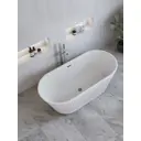 Ванна Bauedge Diamond отдельностоящая акриловая 150x75 белая, в комплекте со сливом-переливом