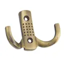 Крючок мебельный Kerron KR-0060-AB двухрожковый античная бронза 4 шт.