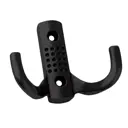 Крючок мебельный Kerron KR-0061-BL двухрожковый матовый черный 4 шт.