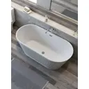 Ванна Bauedge Diamond отдельностоящая акриловая 160x75 белая, в комплекте со сливом-переливом