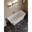 Ванна Bauedge Pure отдельностоящая акриловая 150x75 белая, в комплекте со сливом-переливом