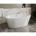 Ванна отдельностоящая BAUEDGE Nimb акриловая 150x75 в комплекте со сливом-переливом цвет белый