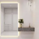 Зеркало с подсветкой One Mirror в алюминиевой раме настенное 170x80см свет теплый белый цвет серебро