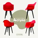 Стул-кресло Derstuhl 330 plast комплект 4 шт 43x82x58 см полипропилен цвет красный