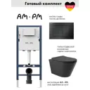 Инсталляция AM.PM I012709.0238 PrimeFit с клавишей слива PrimeFit S матовый черный унитаз 52.5x36 Soft-Close матовый черный конус