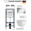 Инсталляция AM.PM I012709.0251 PrimeFit с клавишей слива PrimeFit S гл/хром Alentori FLUIRE 208 унитаз микролифт глянцевый белый