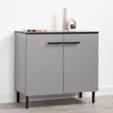 Комод Egregor Оливия 16.244.02 73.6х36х87.4 см ЛДСП цвет серый шифер/гикори рокфорд натуральный/черный