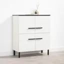 Комод Egregor Оливия 16.244.04 73.6х36х87.4 см ЛДСП цвет белый шагрень/дуб белый exclusive/черный