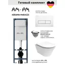 Комплект инсталляции Am.pm I012709.0301 ErgoFit с клавишей ErgoFit M белый и унитаз Kerama Marazzi Plaza Modern Торнадо микролифт белый